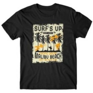 Surfs Up Malibu Beach California T-Shirt Tees